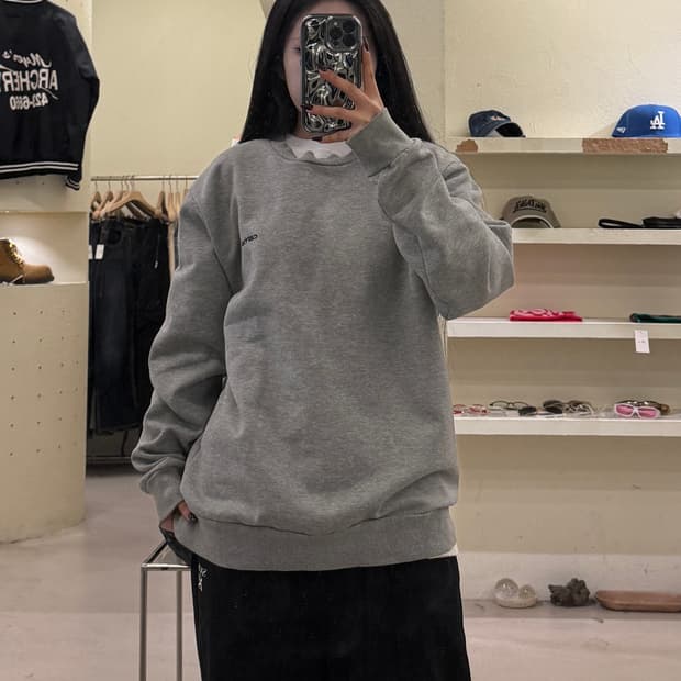 칼하트 기모 크루넥 스웻셔츠 그레이 U1257