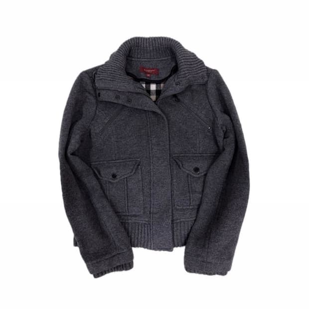 버버리 런던 하이넥 울 자켓