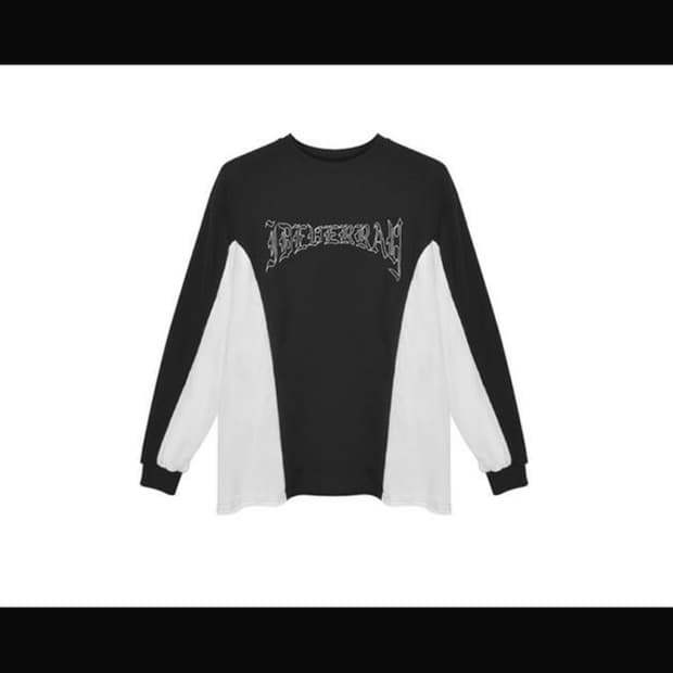 피소녀 오버핏 배색 맨투맨