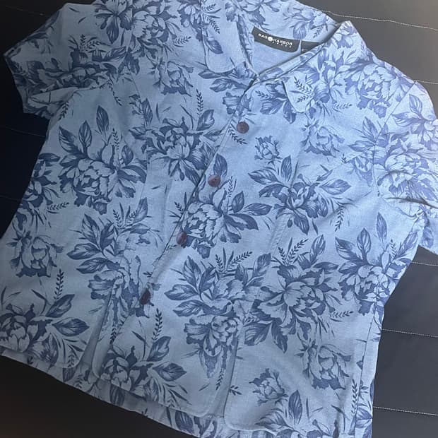 오리엔탈 블루 반소매 자켓 