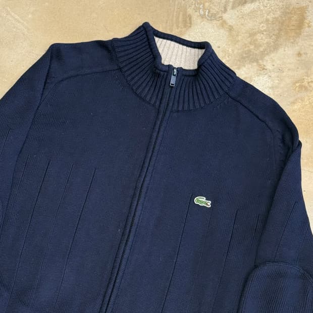 3 라코스테 네이비 코튼 니트 집업