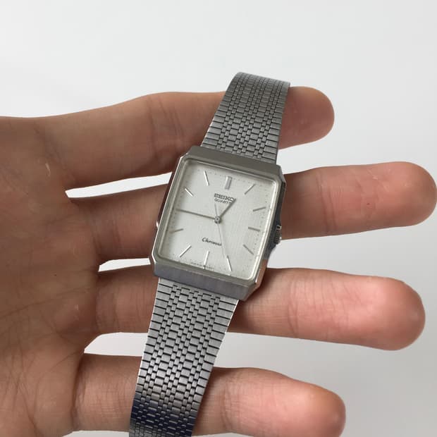 80s seiko chronos slim square quartz