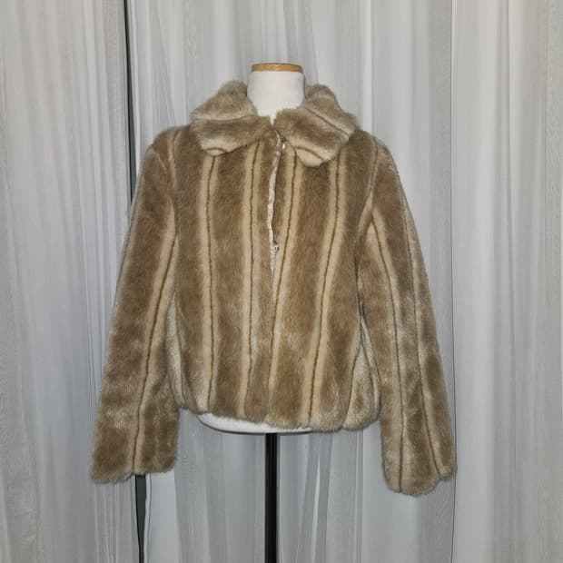 loing 히메갸루 호피 퍼 자켓