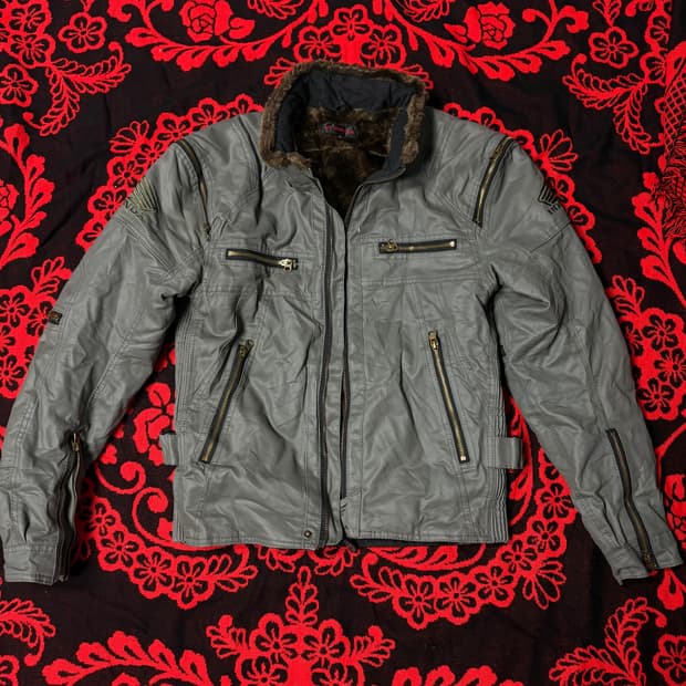 vintage "Honda" racing fur jacket