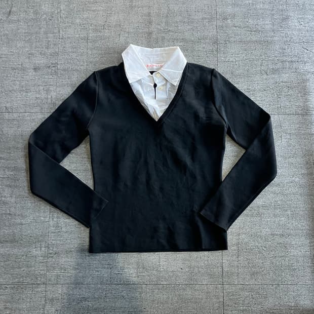 일본빈티지 Frolic 핀터깔y2k 긱시크 레이어드셔츠티셔츠