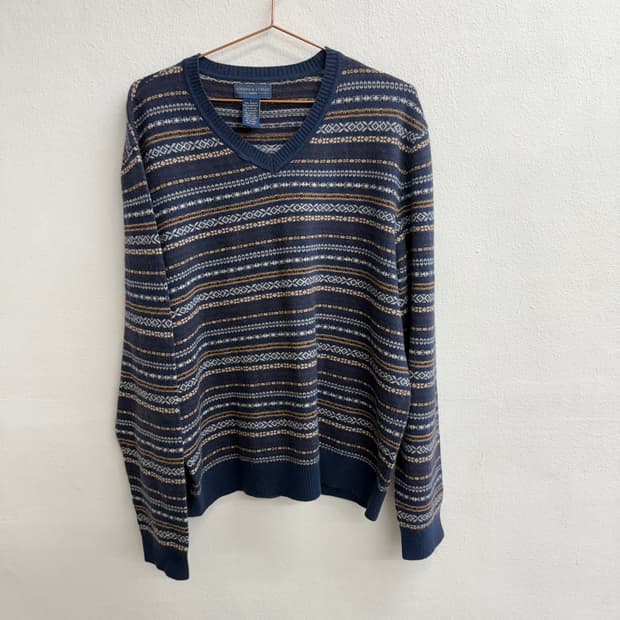 JOSEPH&LYMAN 오버핏 VISCOSE소재! 브이넥 니트 (L)