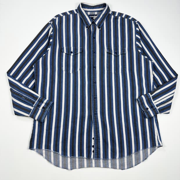 90s 랭글러 빈티지 웨스턴 스트라이프 셔츠 2XL