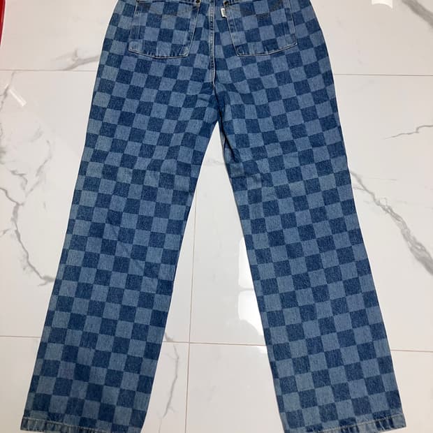 The Ragged Priest 체커보드 데님 팬츠 청바지