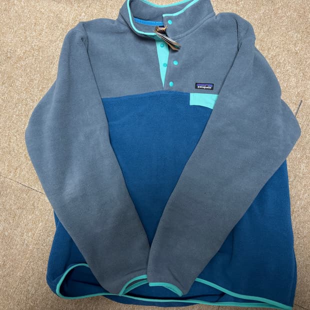파타고니아 신칠라 스냅티 그레이블루 맨2XL 빈티지