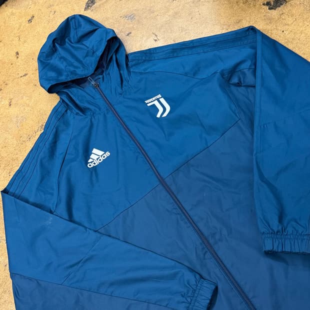 [정품/115] 아디다스 유벤투스 후드 바람막이 블루 b16