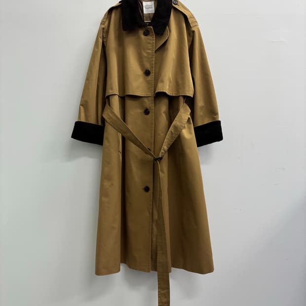 스튜디오 톰보이 코듀로이 배색 트렌치코트