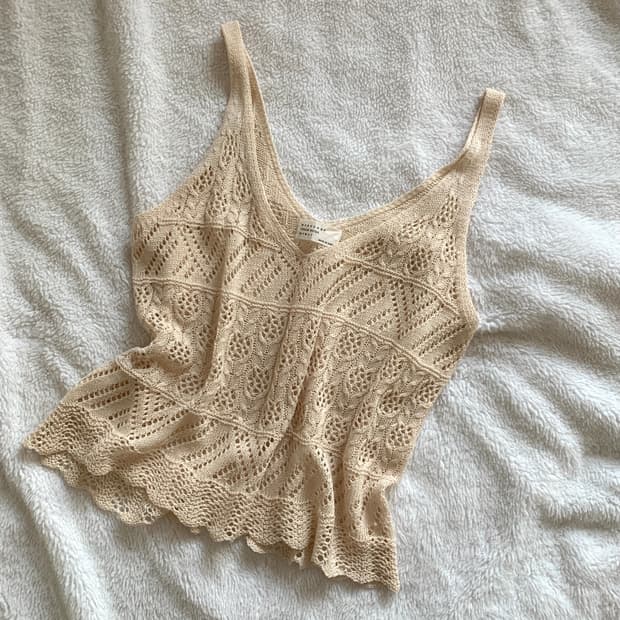 MONOCODE 크로셰 니트 뷔스티에 슬리브리스