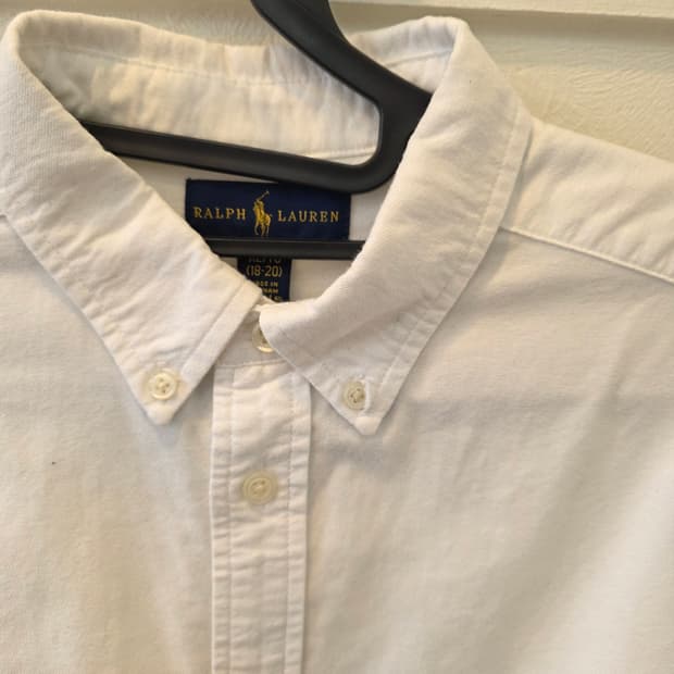 폴로 랄프로렌 화이트 버튼다운 일자셔츠