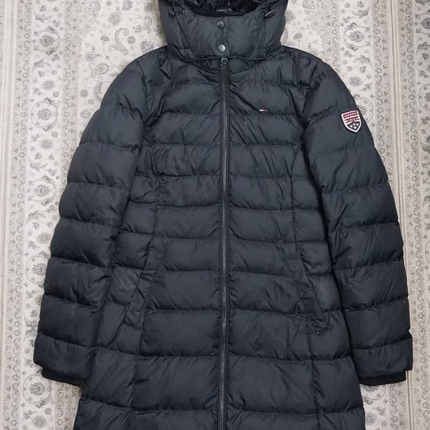 타미힐피거 블랙 롱패딩 M (후드분리됨)