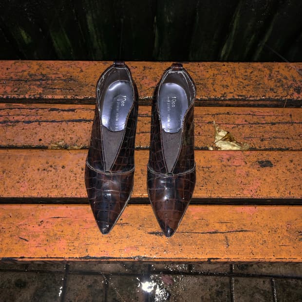 Brown python skin heels 🤎 