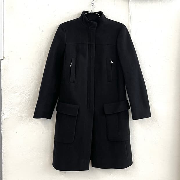 프라다 하이넥 울 코트