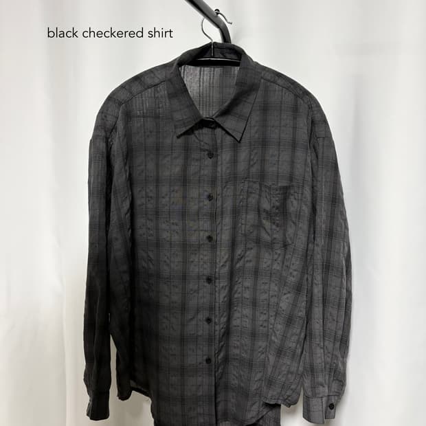 black checkered shirt