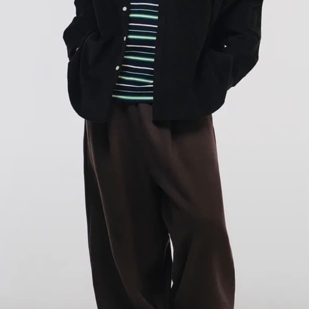 스켈리웩 남녀공용 무신사 기모원단 벌룬핏 스웨트 팬츠[브라운] 트레이닝