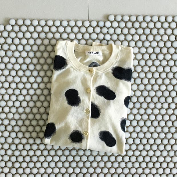 dot cream cardigan