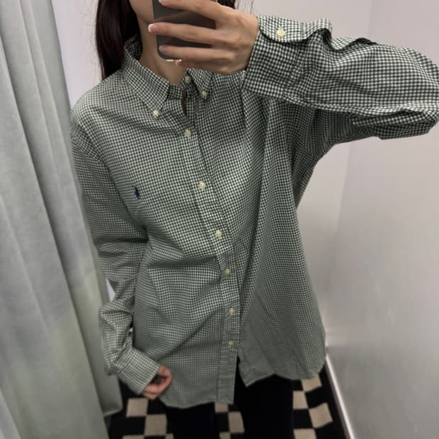 폴로 체크 셔츠 그린