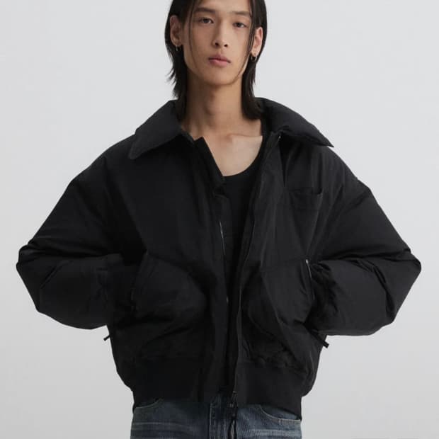 DNSR 플라이트 크롭 패딩 점퍼 L