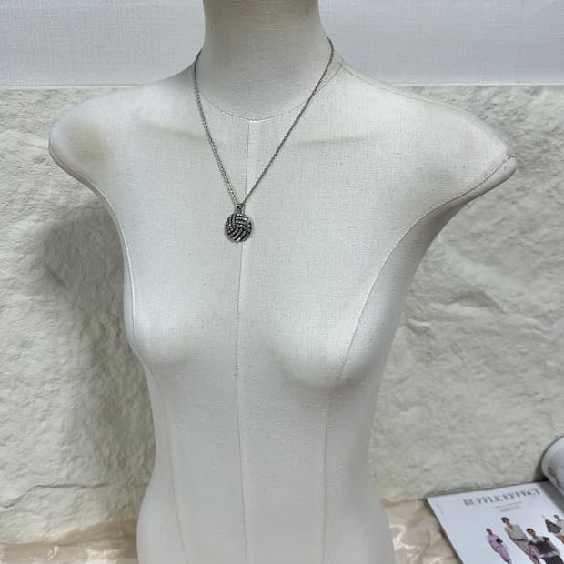 빈티지 볼 큐빅 목걸이