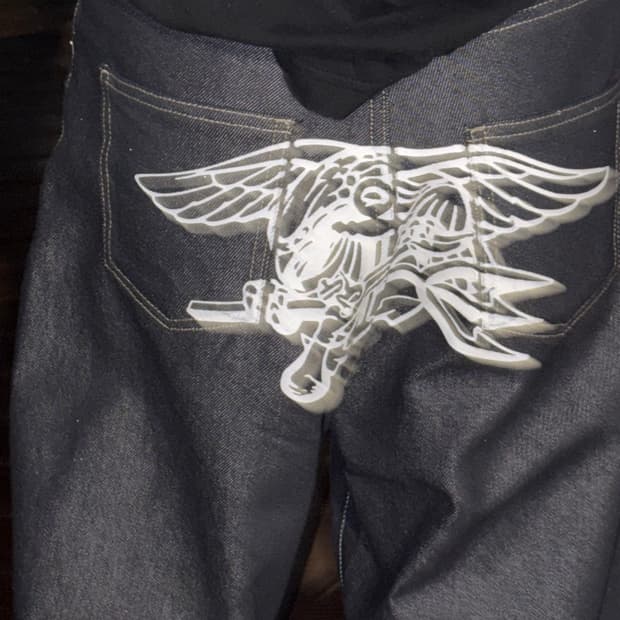 왓츠 더 유즈 TEAM USE Navy Seals denim wide
