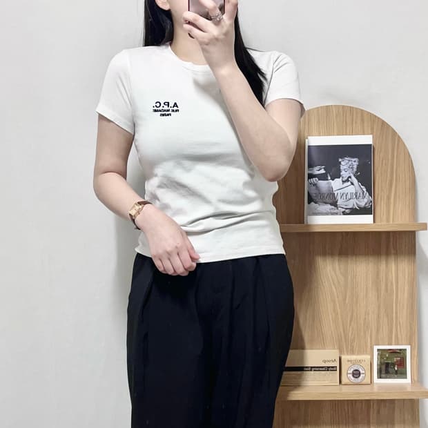 [정품] 아페쎄 화이트 RUE MADAME PARIS 반팔티 [ S ]