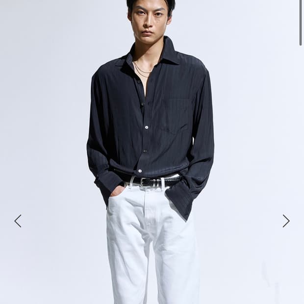세비지 블랙 스트라이프 셔츠 XL