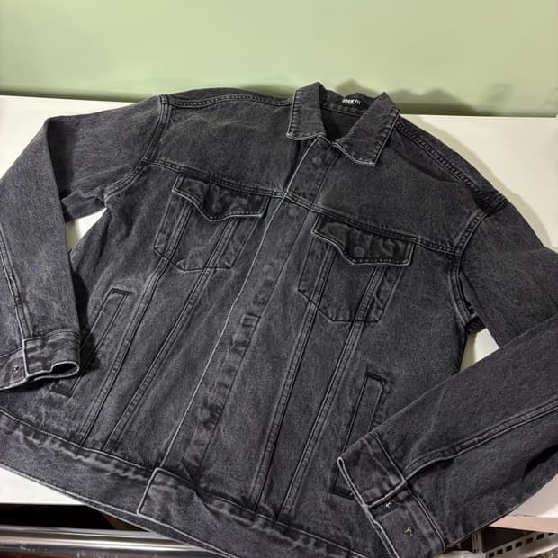 M 드로우핏 빈티지워싱 블랙 데님 청자켓