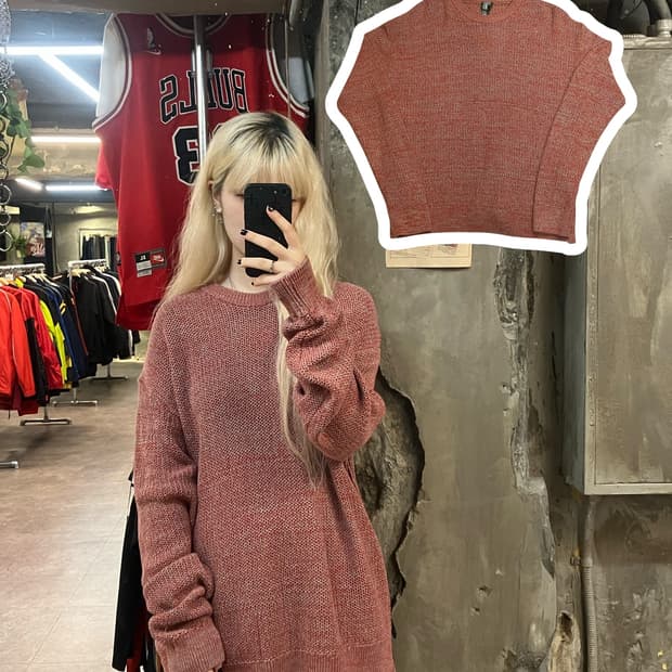 언어펙티드 니트 레드 M  #csz1910 