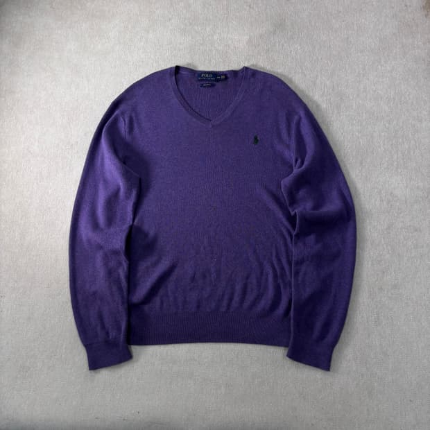 100 폴로 랄프로렌 피마코튼 퍼블 브이넥 니트 