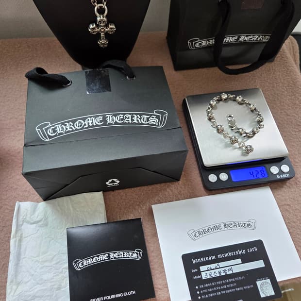 크롬하츠 크로스 링크 팔찌 한스룸 정품