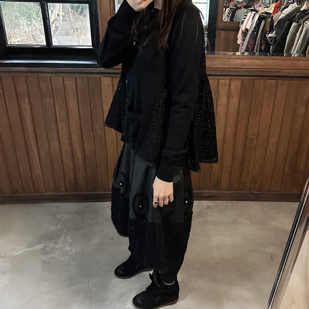 SACAI LUCK hole lace cardigan