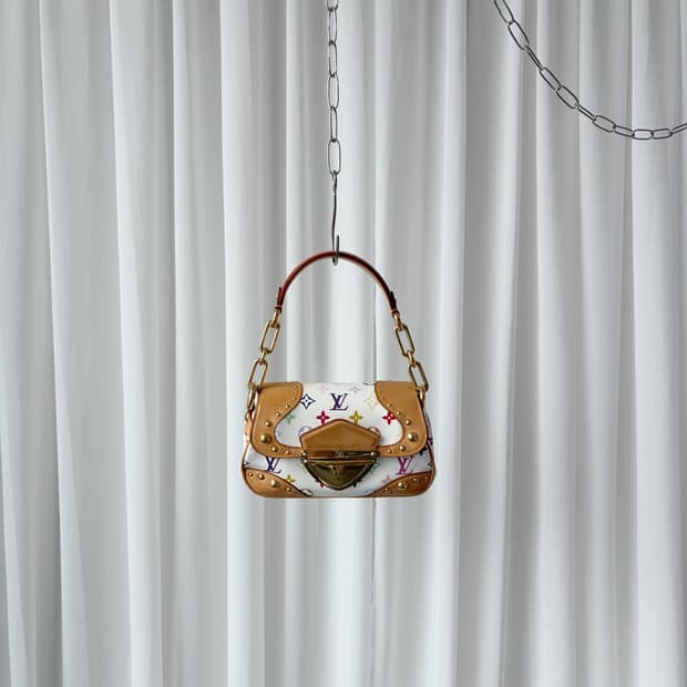 루이비통 x 무라카미 마릴린 화이트 멀티컬러 모노그램 숄더백