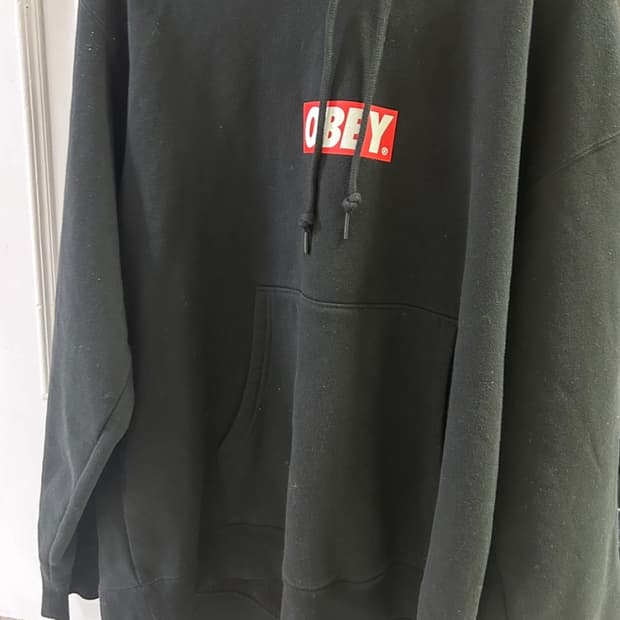 오베이 블랙 후드티 XL