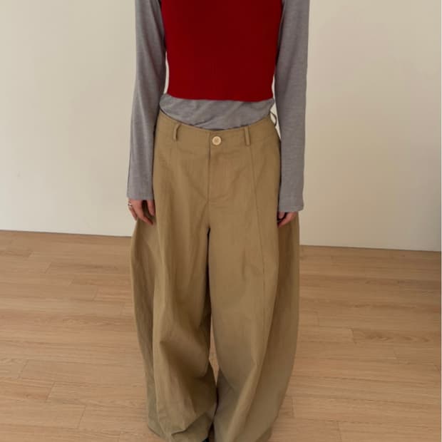 쓰리컷 베이지 팬츠 s