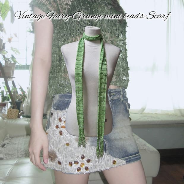 Vintage Fairy-Grunge mini beads Scarf