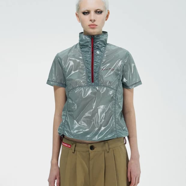 sculptor Zip Sweat Suit Top Pale grey 반팔