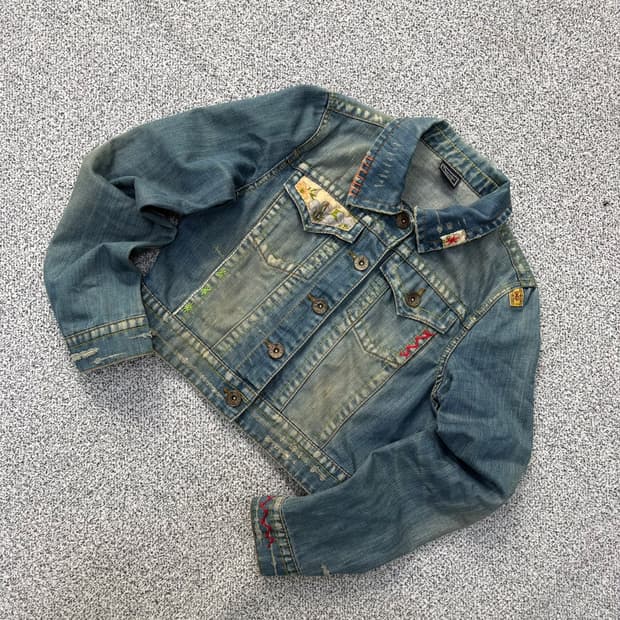 실측 써스데이아일랜드 여성 데님 자켓 0402J