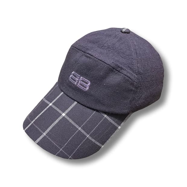 발렌시아가 BB 로고 체크 볼캡