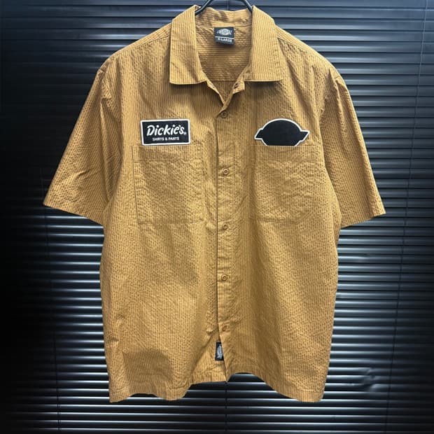 디키즈 썸머 스트라이프 반팔 워크 셔츠 패치 로고 XL 105 하와이안