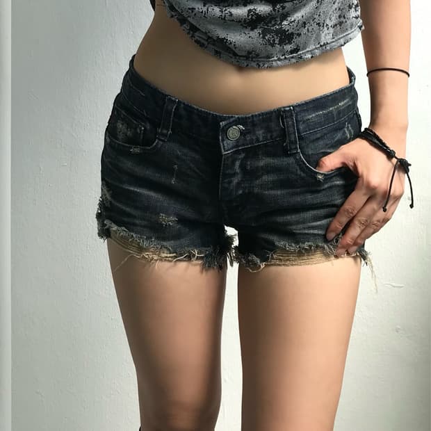 Distressed Denim Shorts