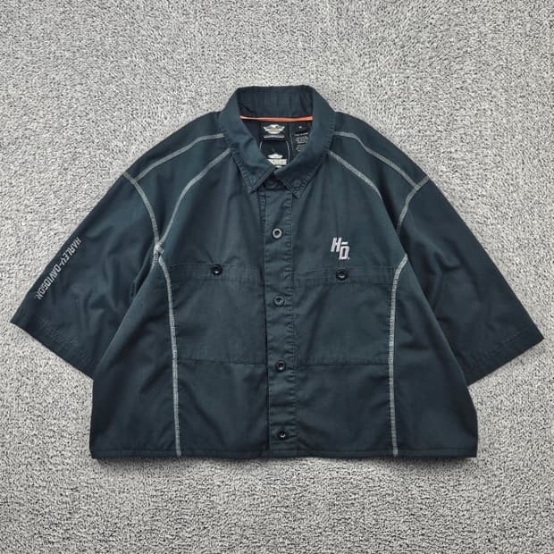 할리데이비슨 바이커 반팔 셔츠 크롭커스텀 ( XL ) / 11811