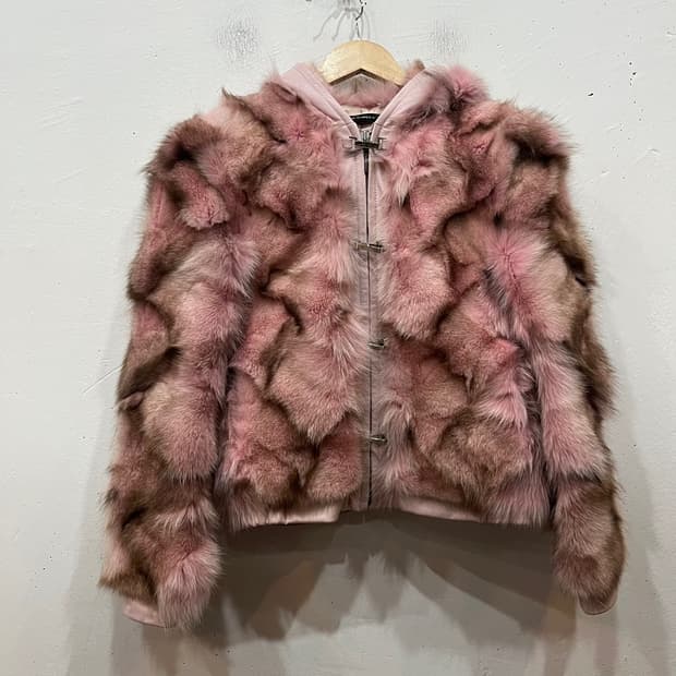 폭스퍼 양가죽 후드 자켓