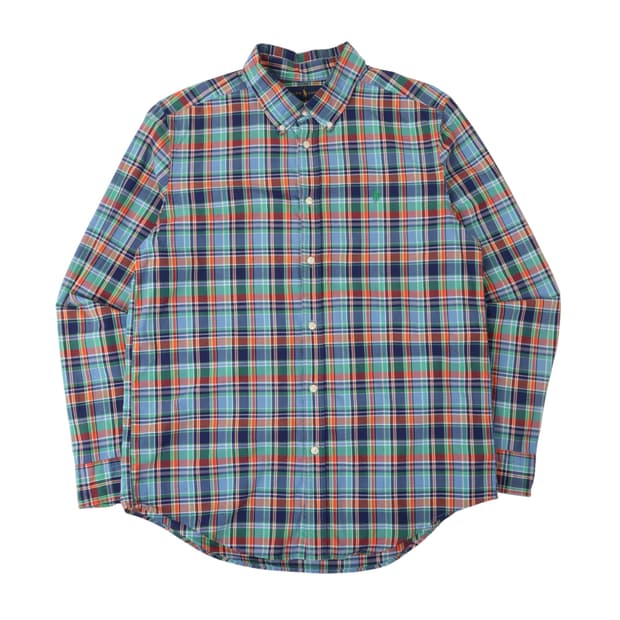 폴로 랄프로렌 블루 마드라스 체크 셔츠