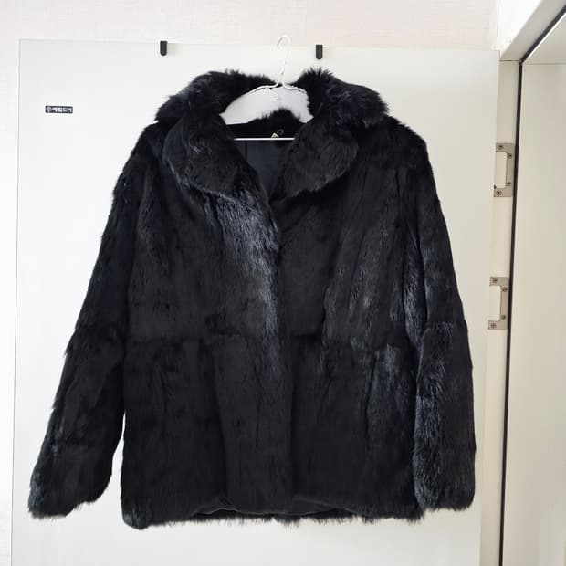 프랑스산 천연 토끼털 자켓 래빗퍼코트 66~77