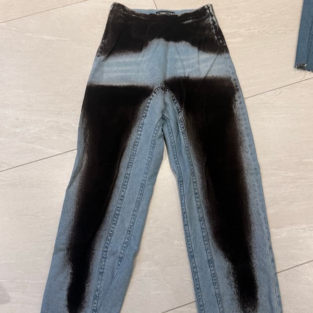 와이프로젝트 데님 수플레 프린팅 팬츠