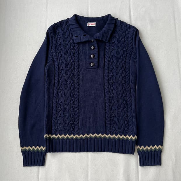 맥그리거 케이블 버튼 니트