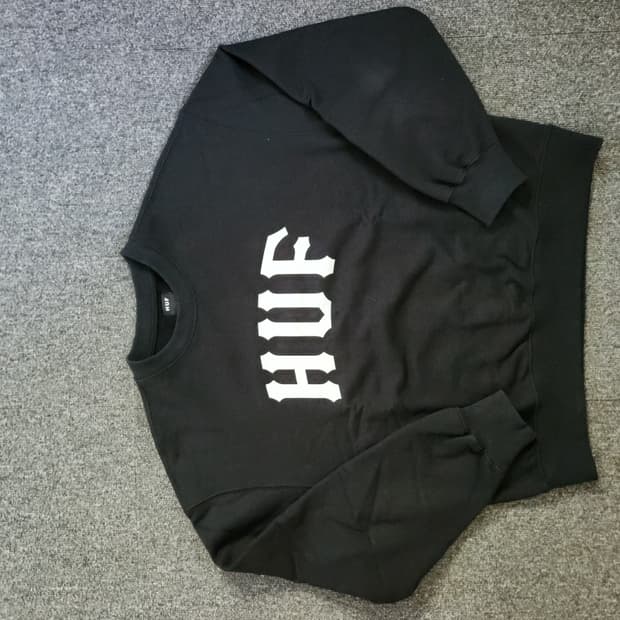 허프 HUF 아치 로고 크루넥 맨투맨 블랙 m
